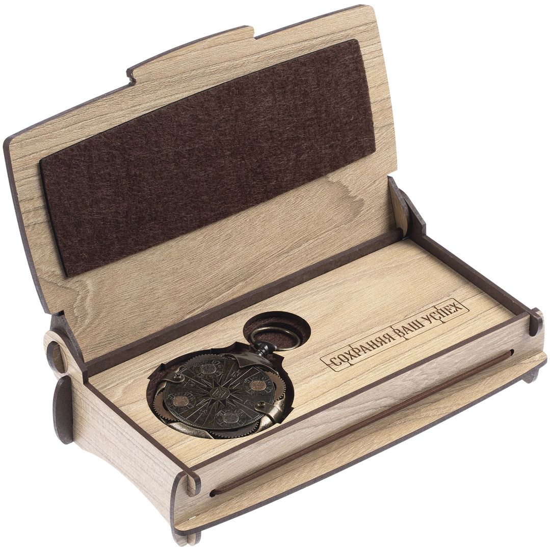 Флешка Cryptex Compass Lock в деревянной шкатулке 64 Гб - фото