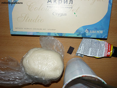 Поделка из солёного теста «Магнит – толстый кот»: Готовим материалы