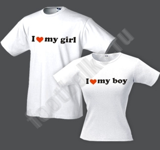 Футболки для влюбленных I love my girl / my boy - фото