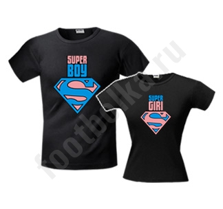 Футболки парные Super boy/Super girl - фото