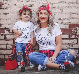 Футболки для мамы и ребенка Cool mom, Cool kid - фото