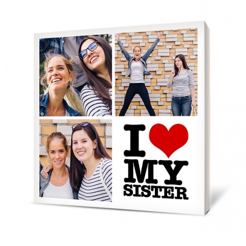 Холст с Вашим фото «I love my sister» - фото