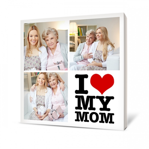 Холст с Вашим фото «I love my mom» - фото