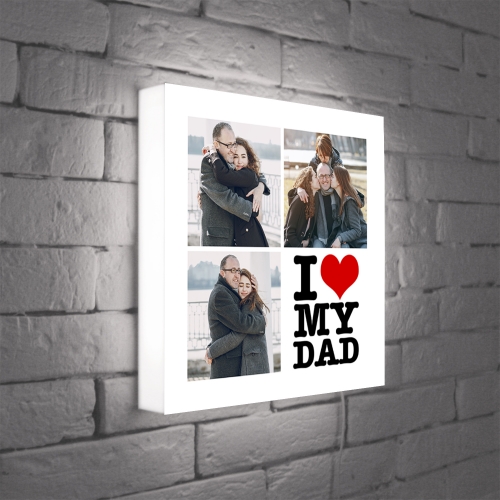 Светильник с Вашим фото «I love my dad» - фото