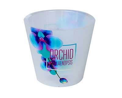 Горшок для цветов INGREEN London Orchid Deco D160мм 1,6л голубая орхидея Пластмасса KSPT-Л9739 - фото