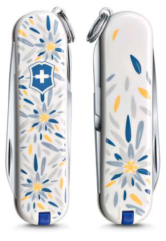 Нож-брелок Victorinox Classic LE 2021, 58 мм, 7 функций, Alpine Edelweiss KSZ-0.6223.L2109 - фото