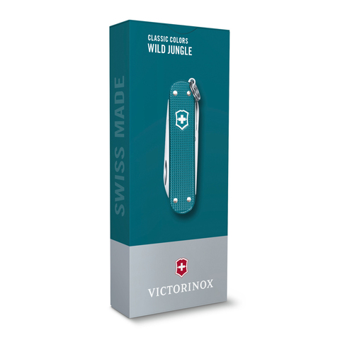 Нож-брелок Victorinox Classic SD Alox Colors, 58 мм, 5 функций, Wild Jungle KSZ-0.6221.242G - фото