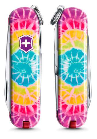 Нож-брелок Victorinox Classic LE 2021, 58 мм, 7 функций, Tie Dye KSZ-0.6223.L2103 - фото