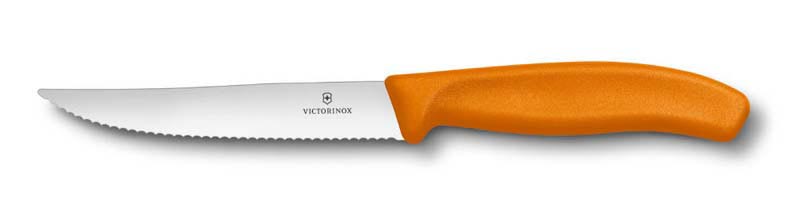 Нож для стейка и пиццы Victorinox SwissClassic Gourmet, 12 см, с серейторной заточкой, оранжевый KSL-6.7936.12L9 - фото