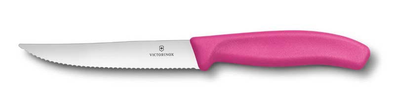 Нож для стейка и пиццы Victorinox SwissClassic Gourmet, 12 см, с серейторной заточкой, розовый KSL-6.7936.12L5 - фото