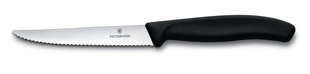 Нож для стейка и пиццы VICTORINOX SwissClassic, 11 см, с серрейторной заточкой, чёрный KSL-6.7233.20 - фото