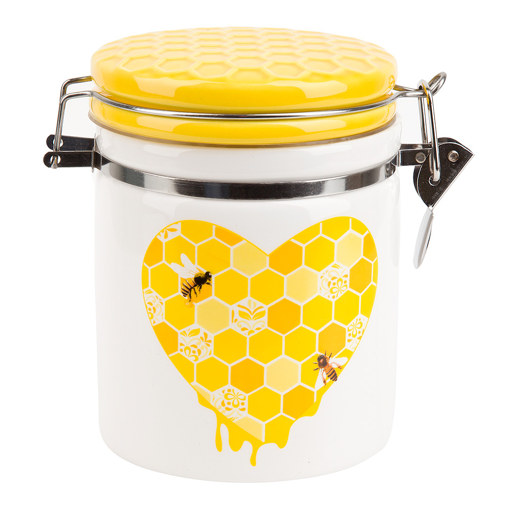 Банка для сыпучих продуктов (клипс) Honey 14*10*14,5см. v=630мл. (подарочная упаковка) KENG-L2520968 - фото