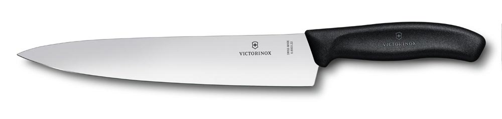 Нож разделочный VICTORINOX SwissClassic, 22 см, чёрный, в картонном блистере KSL-6.8003.22B - фото