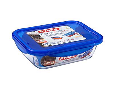 Форма для запекания PYREX Cook&Go 0,8л 20х15см прямоуг. с крышкой, арт.281PG00ST KSPT-Л3741 - фото