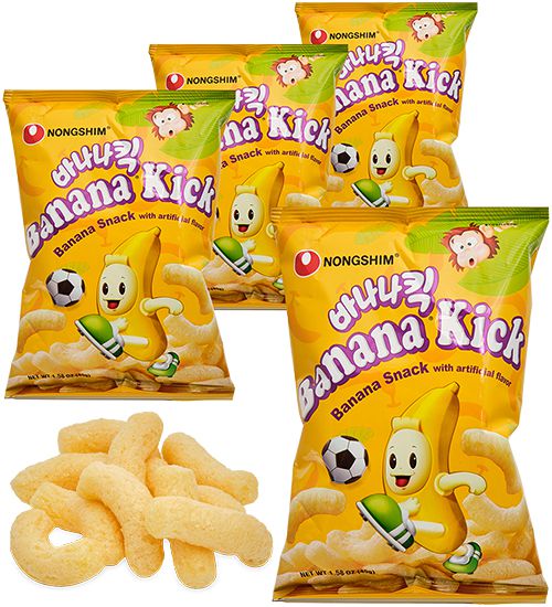 Чипсы Нонгшим со вкусом Банана BANANA KICK 4шт*45г, Корея ER-60 113-851198 - фото