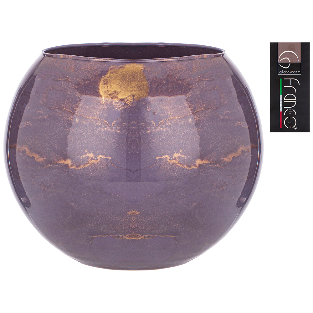 Ваза sfera golden marble lavender диаметр 20см KSG-316-1605-1 - фото