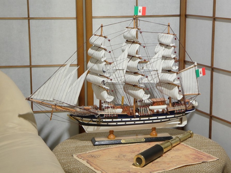 Модель парусника Amerigo Vespucci L 64; 50 х 11 см KSVA-MM-FD-8665-A - фото