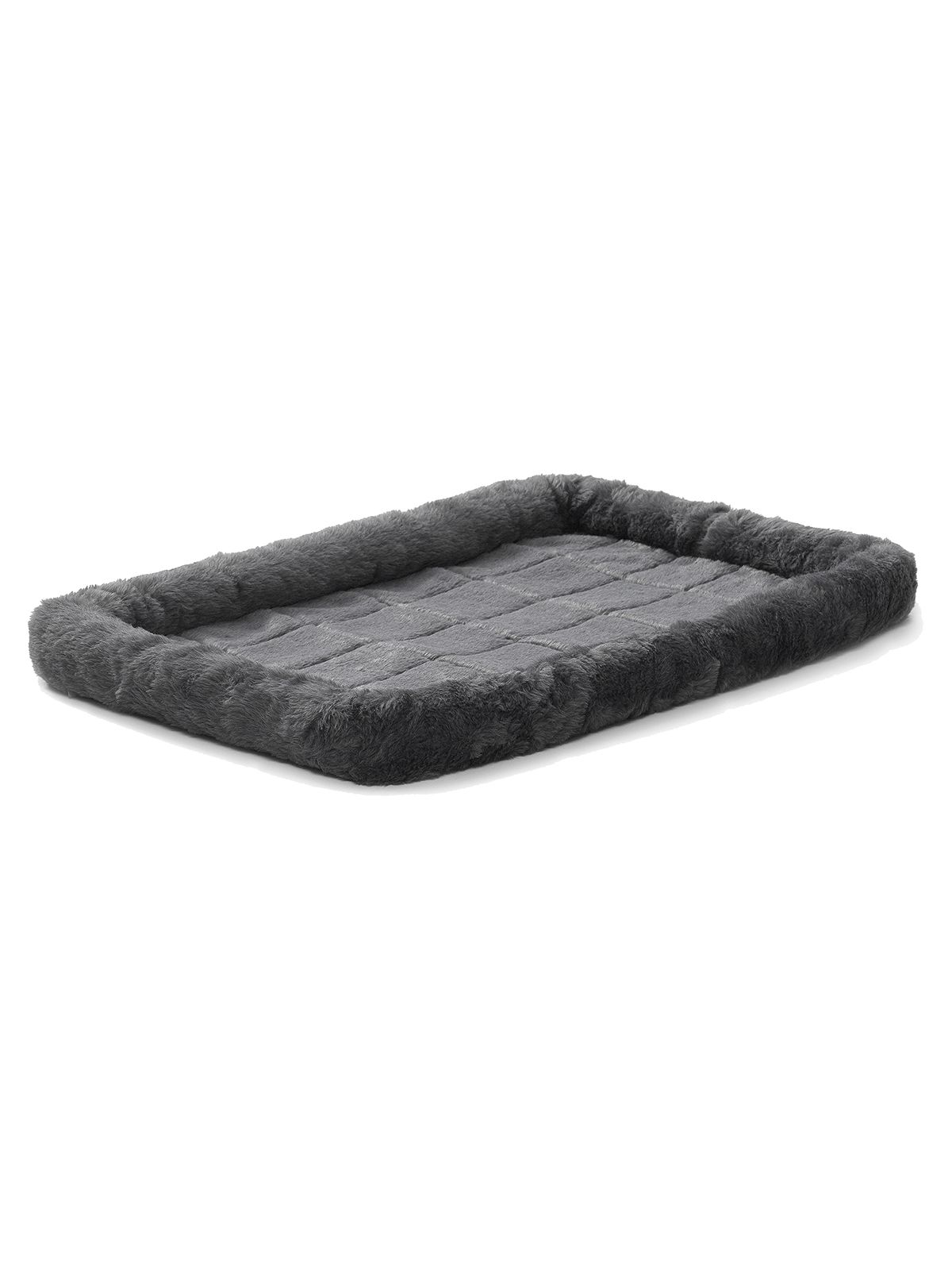 Лежанка MidWest Pet Bed для собак и кошек меховая 61х46 см, серая VLT-40224-GY - фото