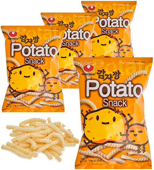 Чипсы Нонгшим со вкусом Картошки POTATO SNACK 4шт х 55г, Корея ER-61 113-851199 - фото