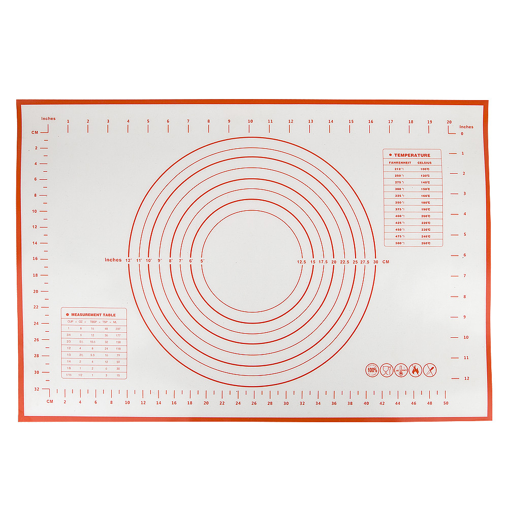 Коврик для раскатки теста с разметкой 60*40см (силикон) KENG-9904430 - фото