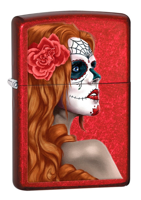 Зажигалка Zippo Classic с покрытием Candy Apple Red, латунь/сталь, красная, глянцевая, 36x12x56 мм KSZ-28830 - фото