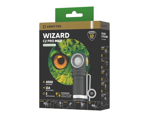 Мультифонарь светодиодный Armytek Wizard C2 Pro Max Magnet USB, 4000 лм, аккумулятор KSZ-F06701C - фото