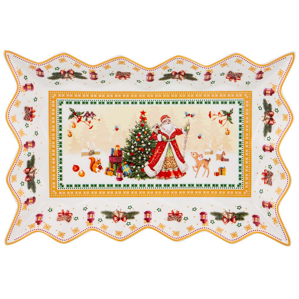 Блюдо для слоеных салатов christmas collection, 25*15 см. Высота=3,5 см. KSG-85-1659 - фото