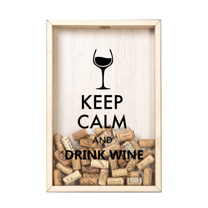 Копилка для пробок KEEP CALM and drink wine Дуб - фото