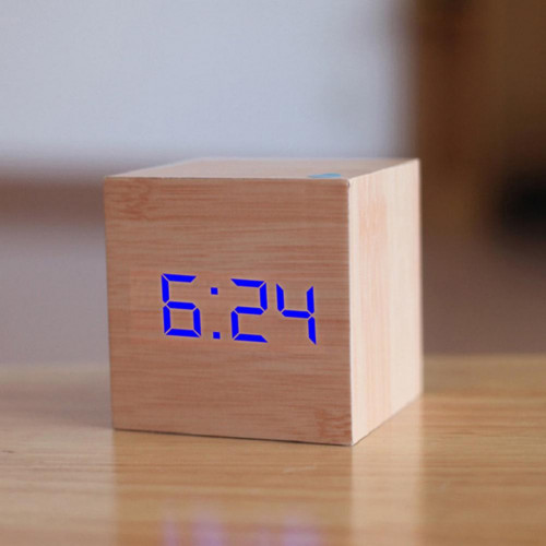 Деревянные часы Eco Clock Cube - фото