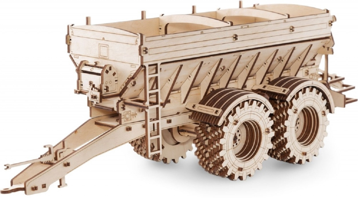 Конструктор деревянный 3D EWA Прицеп к трактору Кировец К-7М - фото