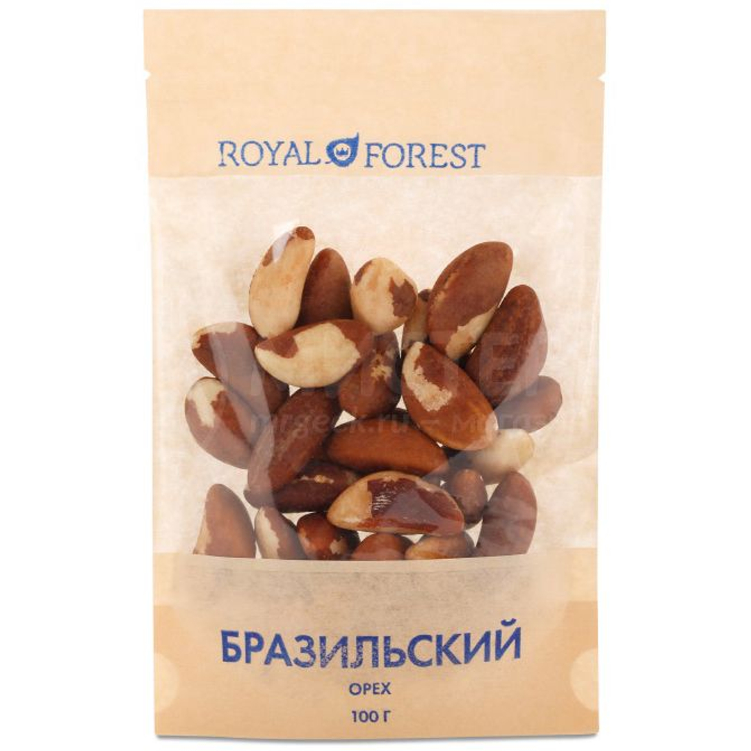 Бразильский орех Royal Forest необжаренный бумажный пакет 100 г