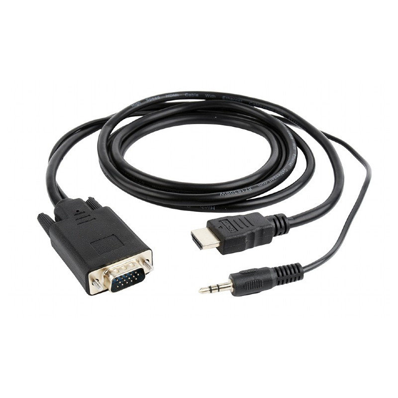 Кабель vga cablexpert. Адаптер Gembird a-HDMI-VGA-03. HDMI - VGA - Jack 3.5, 0.15 м.